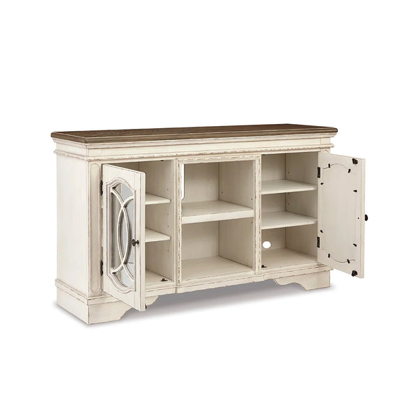 cottage style tv cabinet with mirrored doors ��� Ashley UAE